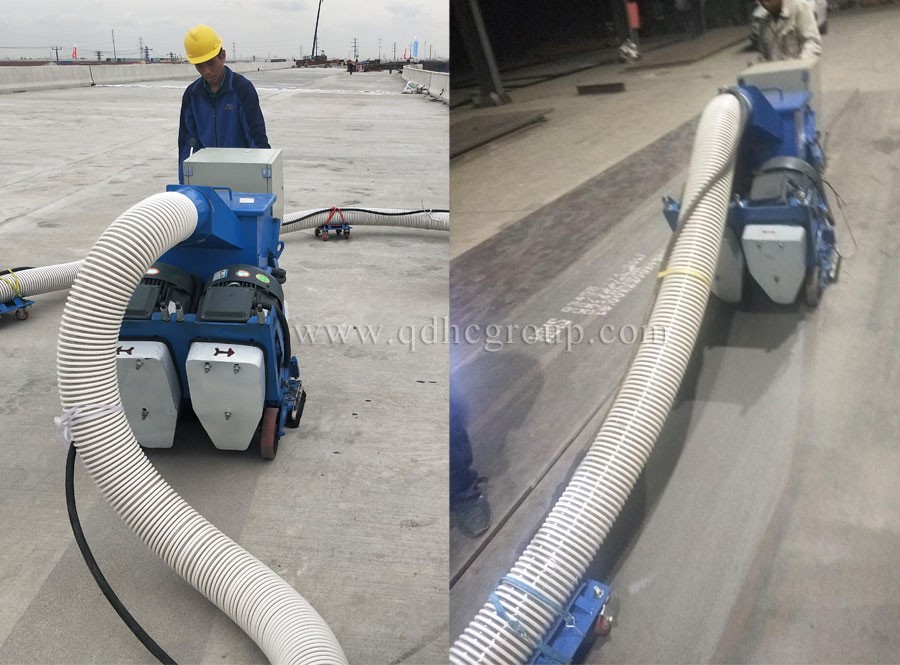 路面拋丸機工作現(xiàn)場